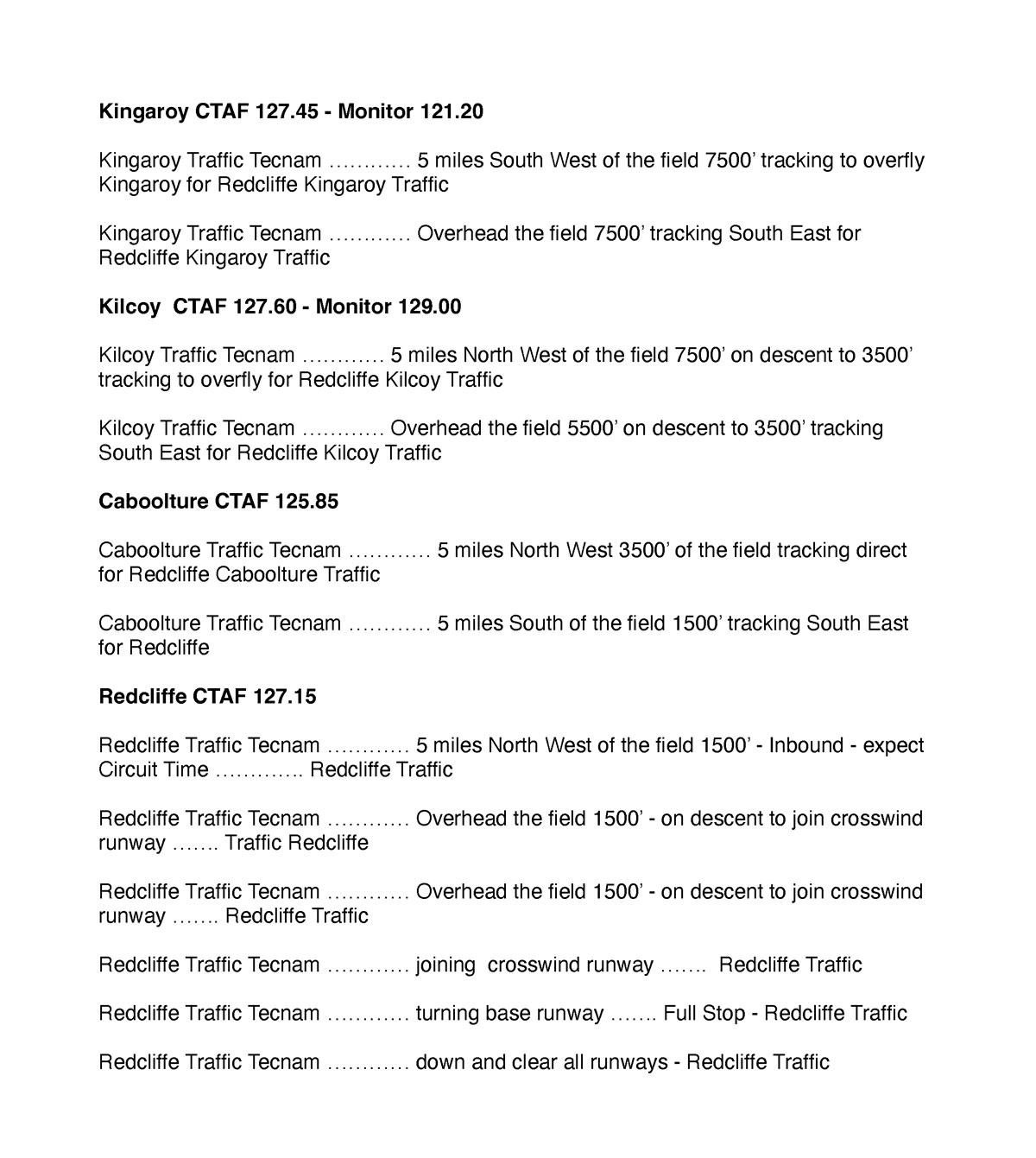 Nav 2 Radio Calls-YCCA - YKRY 2